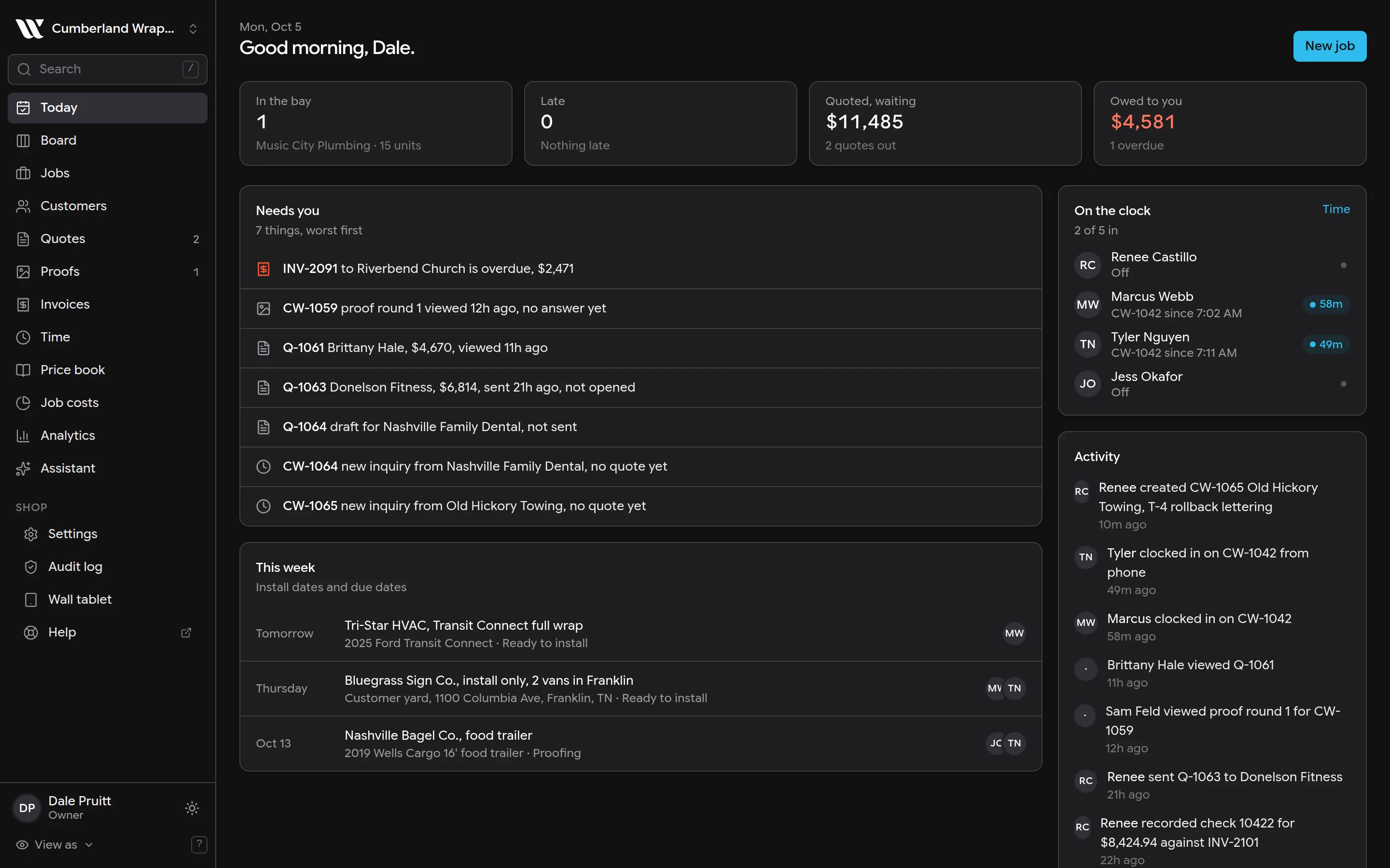 Screenshot: See what is late
